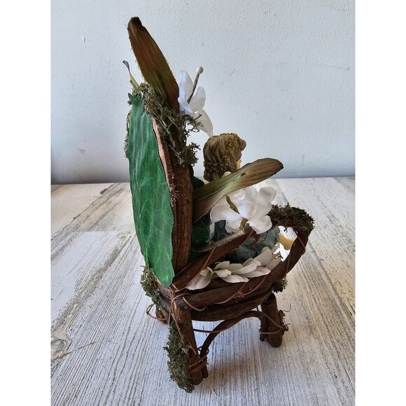 Water fairy chair wooden garden village‎ statue figurine decor flowers - Picture 4 of 8